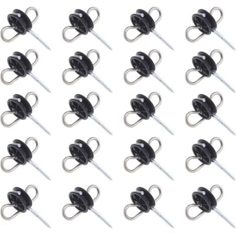 Isolateurs à Double Œillet pour Clôture Électrique Basse Impédance – Lot de 20