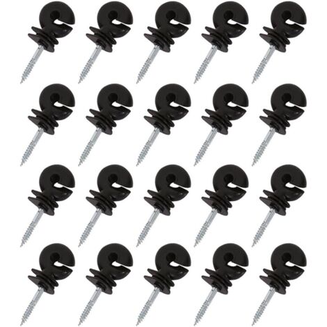 Isolateurs Autotaraudeurs pour Clôture Électronique - Lot de 20, pour Ferme, Élevage, Fixation Solide