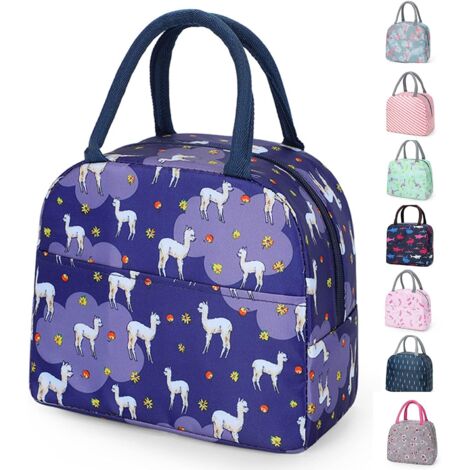 Isolation et conservation de la chaleur Sac à lunch portable réutilisable (Navy Alpaca)