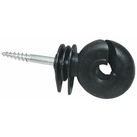 Isolatore ad anello per filo e corda con vite a legno da 1 a 50 pezzi: 1pz Isolatore - Nero