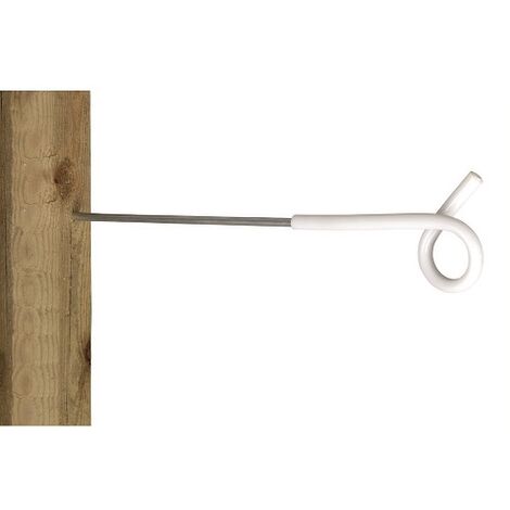Isolatore di non provvedere per coda di maiale filo, bianco, posta in legno, con vite da 8 cm