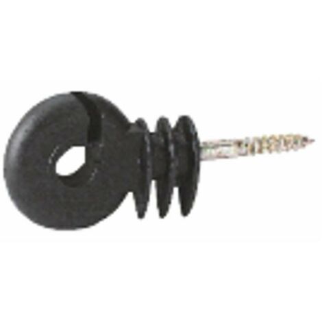Isolatore nero ad anello con vite per legno ø 6mm