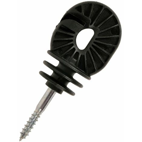 Isolatori neri super 250 pezzi: Isolateurs super annulaires avec vis pour poteaux en bois pour bande 25 ou 100 pièces