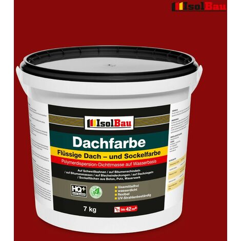 Isolbau Dachfarbe 7kg Sockelfarbe Dachlack Ziegelrot flüssige Polymermembran