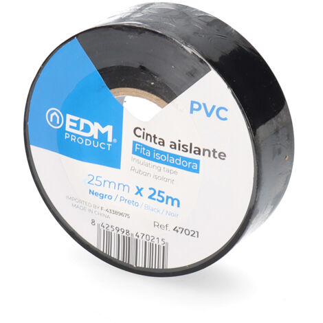Isolierband 25m x 25mm schwarz  EDM 47021