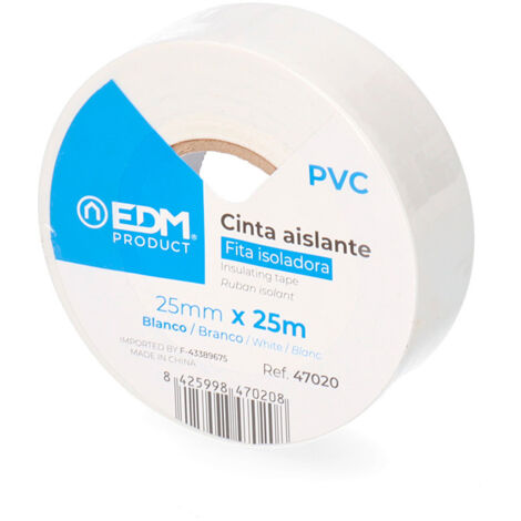 Isolierband 25m x 25mm weiß  EDM 47020