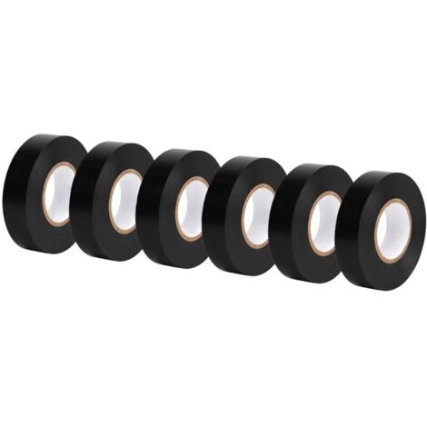 Isolierbandrollen, 1,9 cm x 20 m, ideal für Haushalt, Reparaturen, Kfz-Anwendungen und -Geräte, 6 Stück, 1 Packung, schwarz