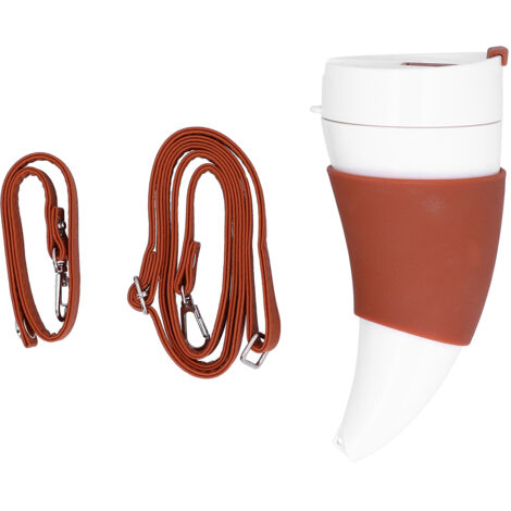 Isolierbecher (230 ml) in Form eines Ziegenhorns, Edelstahl-Innenbeschichtung, für Büro oder Zuhause, Weiß