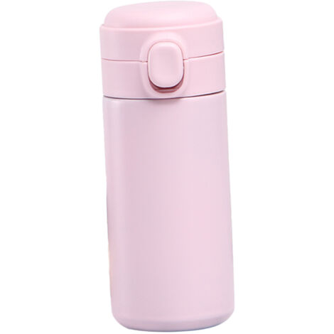 Isolierbecher (420 ml) mit Pop-up-Deckel – Mini, niedlich, doppelwandig, Edelstahl – Ideal für Büro, als Geschenk oder für den täglichen Gebrauch – Rosa