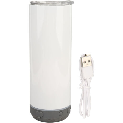 Isolierbecher (590 ml) mit abnehmbarem Bluetooth-Lautsprecher, tragbar für Sublimationsdruck, grauer Hintergrund