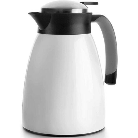 Isolierkanne aus Edelstahl, Weiß, 1 Liter