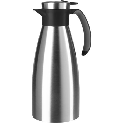 Isolierkanne SOFT GRIP, 1,5 l, mit rutschfestem Griff, Quick-Tip-Verschluss, Edelstahl/schwarz