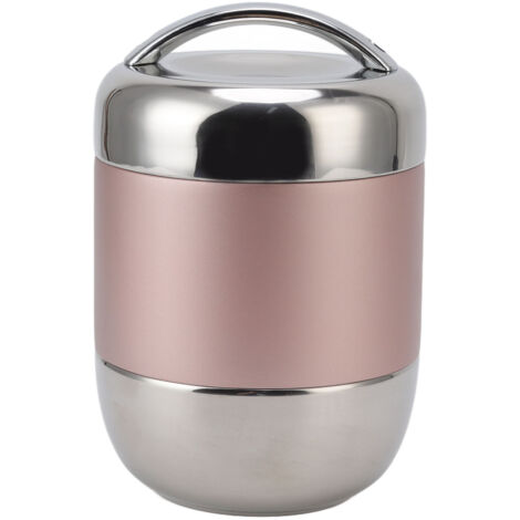 Isolierte 1,5-Liter-Edelstahl-Lunchbox mit auslaufsicherem Deckel für die Mittagspause im Büro, Roségold