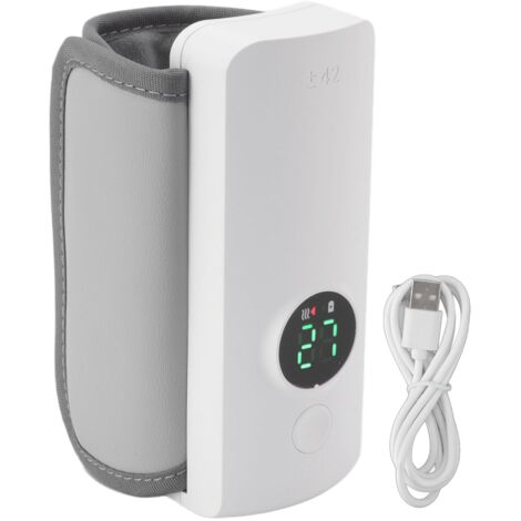 Isolierte Babyflaschentasche, ABS-PU, 2 x 3000mAh Akkus, 7,4V 2A 18W, USB-aufladbar, tragbar für Muttermilch und Stillen