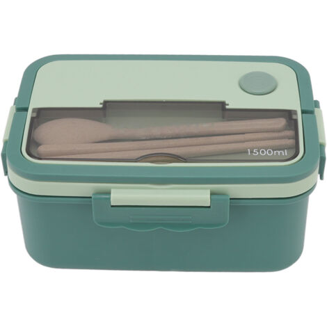 Isolierte Bento-Box (1500 ml) mit Besteck – Tragbarer Lunchbehälter für Schüler, Matcha-Grün