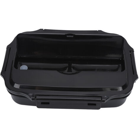 Isolierte Bento-Box mit 3 Fächern, Edelstahl 304, auslaufsicher, für Schule oder Büro, Schwarz