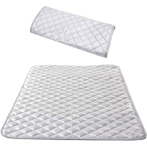 Isolierte Bügeltischdecke, Dampfbügelbezug, Baumwolle, tragbare Tisch-Bügelmatte für Waschmaschine, Trockner, Reisen nach Hause, Silber, 48 x 85 cm (1 Stück)