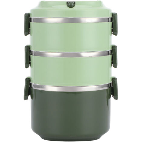 Isolierte Edelstahl-Lunchbox, tragbare dreilagige Bento-Box, 2,4 l Fassungsvermögen für Speisen