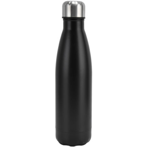Isolierte Edelstahl-Trinkflasche in Cola-Form für Schule, Sport und Wandern – Mattschwarz