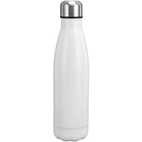 Isolierte Edelstahl-Trinkflasche in Cola-Form für Schule, Sport und Wandern – Strahlend Weiß