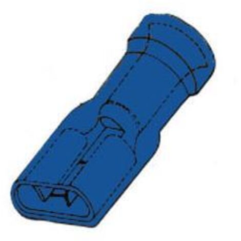 ISOLIERTE FLACHSTECKHÜLSE 6,4 mm BLAU