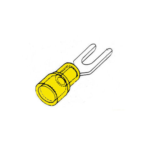Isolierte Gabelklemme 3,7mm - gelb