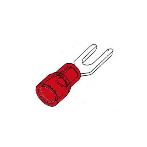Isolierte Gabelklemme 3,7mm - rot
