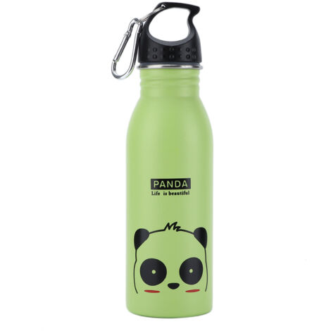 Isolierte Kinder-Trinkflasche K601 Grüner Panda - Vakuum-Sportflasche aus Edelstahl