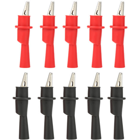 Isolierte Krokodilklemmen P2008, 10er-Packung für elektrische Prüfungen und Multimeter