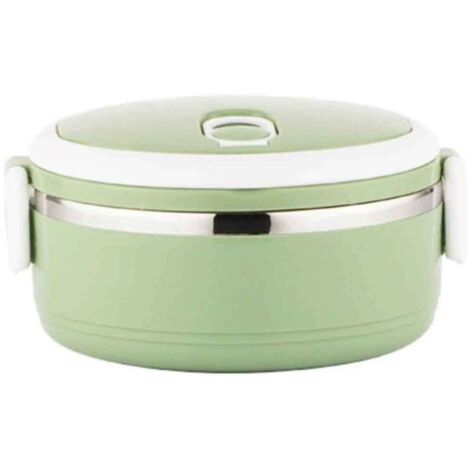 Isolierte Lunchbox aus Edelstahl, einlagig, tragbar, mit Sicherheitsverschluss, grün, für Kinder und Erwachsene.