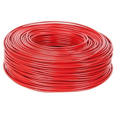 Isolierte Starkstromleitung H07V-U massiv, 1 x 1,5 mm² rot - Rolle 100 m