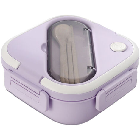 Isolierte, unterteilte Lunchbox aus Kunststoff, wasserdicht, für Schule und Büro, mikrowellengeeignet, lila
