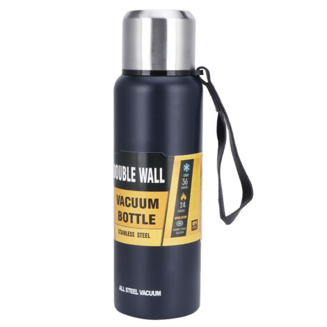 Isolierte Wasserflasche aus Edelstahl 304 mit großem Fassungsvermögen (1 Liter), ideal für Wanderungen und Picknicks