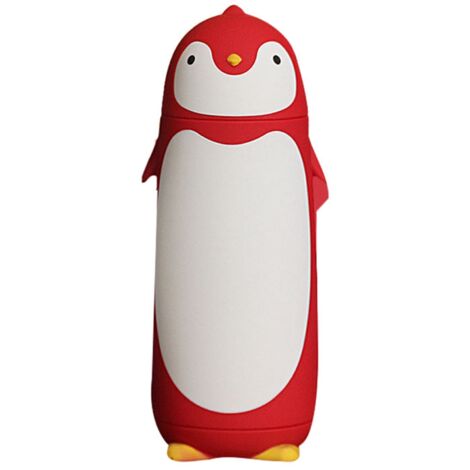 Isolierte Wasserflasche von Penguin Design, 300 ml, roter tragbarer Becher für Wandern und Sport