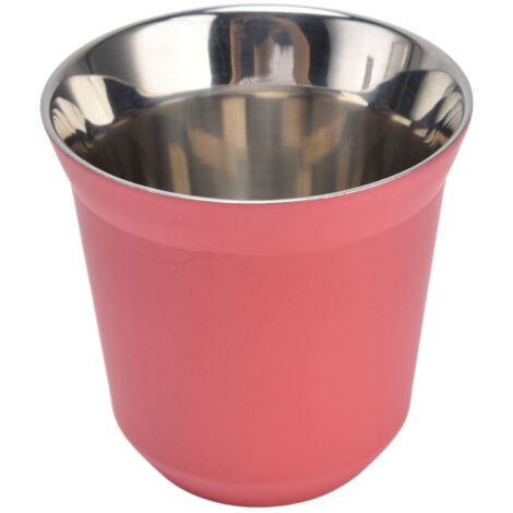 Isolierter 80-ml-Kaffeebecher aus Edelstahl 304, doppelwandig und hitzebeständig, ideal für Camping, Picknicks und Outdoor-Aktivitäten – Pink