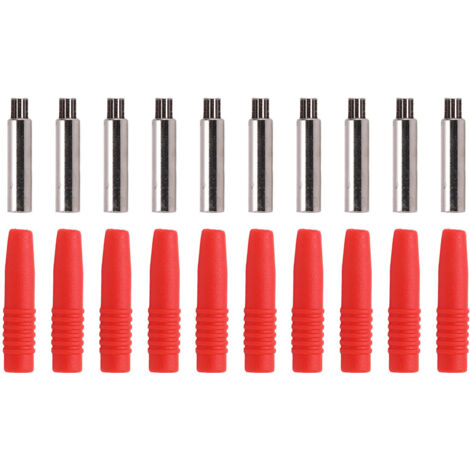 Isolierter Bananenstecker für hochpräzise PA-Kupferstecker, gute Übertragungsleistung mit Testgeräten, 10 Stück (Rot)