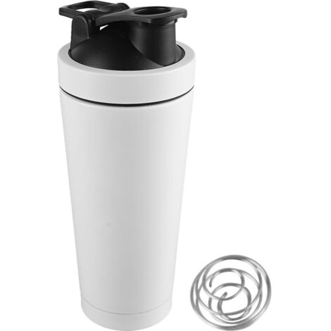 Isolierter Sportbecher (750 ml), doppelwandig, Edelstahl, für Fitness und Reisen, Weiß