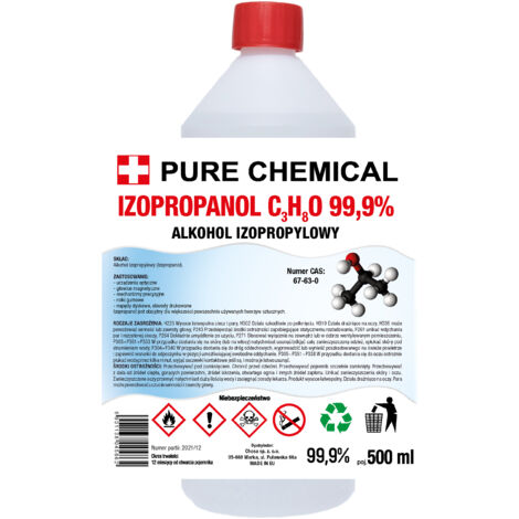 Isopropanol 99,9% - 0,5 l - Hochreiner Reiniger - Ideal für Elektronik und Desinfektion