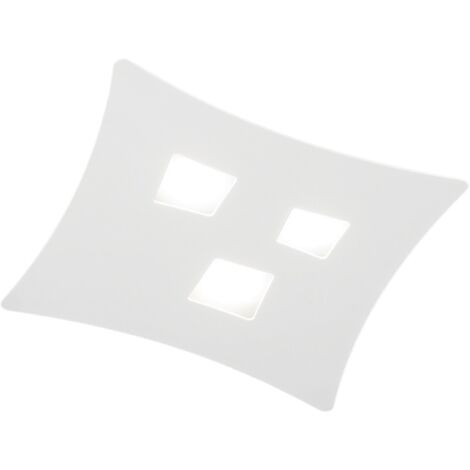 ISOTTA P/P - PLAFONIERA COLORE BIANCO IN METALLO E ALLUMINIO 3 LUCI ATTACCO GX53