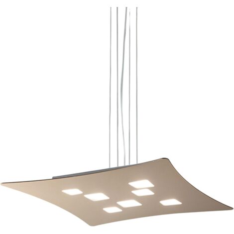 ISOTTA S - LAMPADARIO A SOSPENSIONE 10LUCI ATTACCO GX53 BIEMISSIONE TORTORA