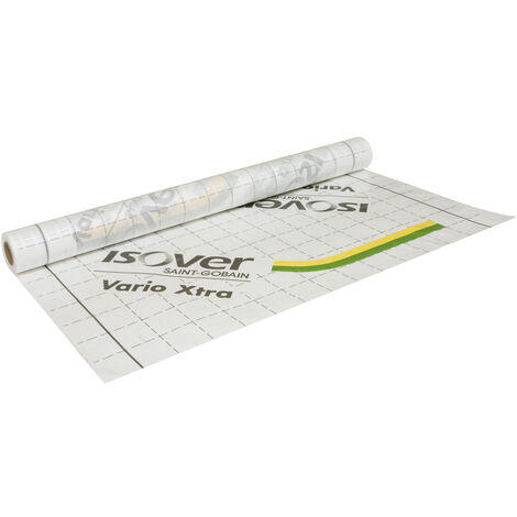 Isover – Membrane hygro-régulante 1,5m x 20m – Étanchéité à l'air pour murs et combles – Plage de Sd 0,4 à 25m – Propriétés mécaniques renforcées