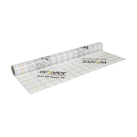 Isover – Membrane pare-vapeur Vario Duplex 150 cm x 4000 cm – Résistance vapeur Sd 0,2-4m – Pour murs et toits – Film polyamide contrecollé