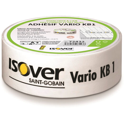 Isover – Adhésif Vario KB1 60mm x 40m – Jointoiement membranes étanches – Pour intérieur sec – Support papier avec film protecteur