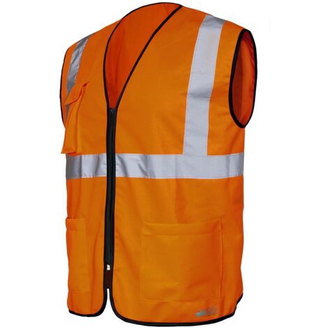 Issaline 01260-032 Gilet Da Lavoro Hi Vest Zip Arancio M/L