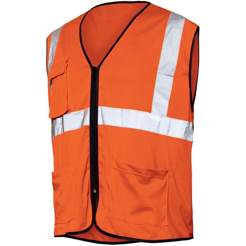 01265-032 Gilet de travail en maille perforée orange m/l - Issaline