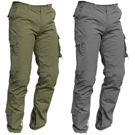 Issaline Pantalone Raptor Tipo Cargo Taglia Xl Urban Work Verde Militare