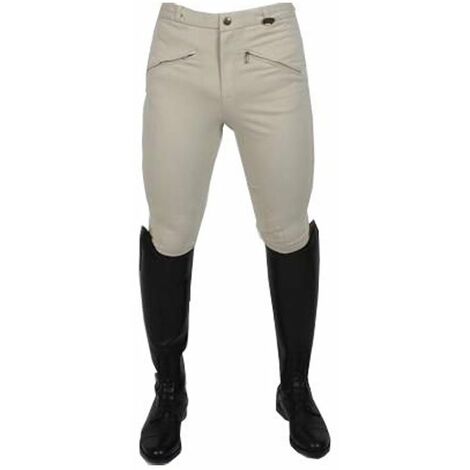 ITA 52, Bleu: Pantalon d'équitation Tecnolight homme été en coton avec poches zippées