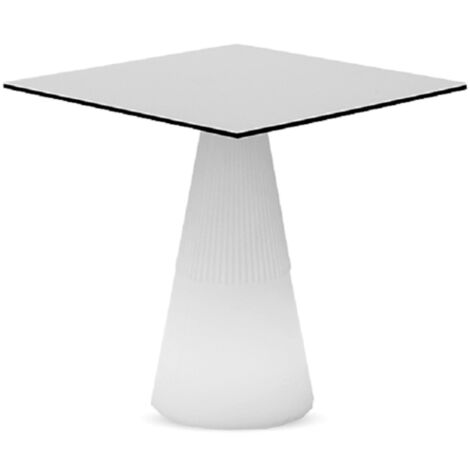 ITACA 60 Mesa de centro de 60 cm de altura con luz y carga solar o a pilas para interior y exterior. Luz RGB