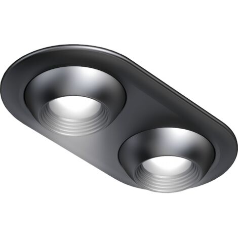 Ital Pek LED Einbauleuchte 48x25mm Focus2 Round - Led Spots speziell für Regale und Vitrine, schwarz