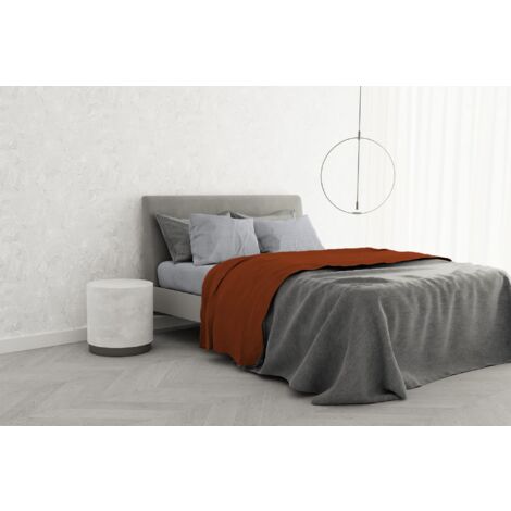 Italian Bed Linen Completo letto 100% Cotone TRENDY CHIC, Matrimoniale, Terra